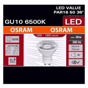 Osram GU10 Duylu 4.5W Led Ampul 6500 Kelvin Beyaz Işık