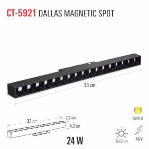 Cata 24w Dallas Magnetic Spot Gün Işığı CT-5921
