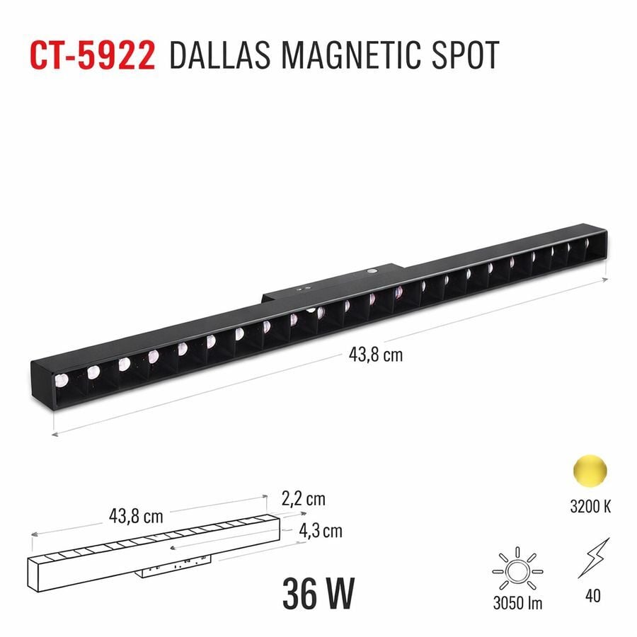 Cata 36w Dallas Magnetic Spot Gün Işığı CT-5922