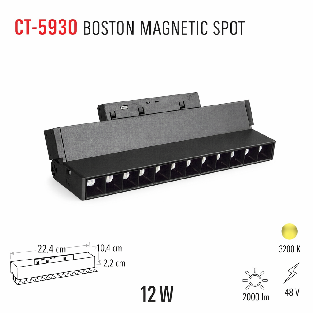 Cata 12w Boston Magnetic Spot Gün Işığı CT-5930