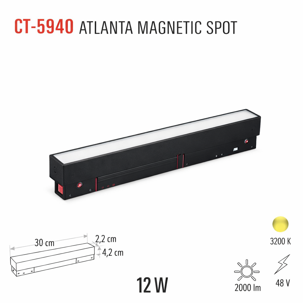 Cata 12w Atlanta Magnetic Spot Gün Işığı CT-5940
