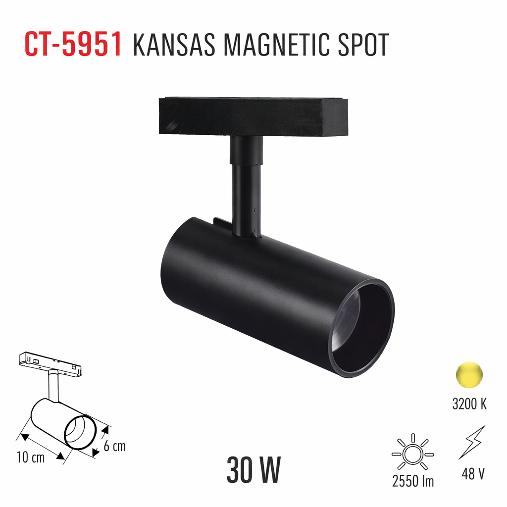 Cata 30w Atlanta Magnetic Spot Gün Işığı CT-5951