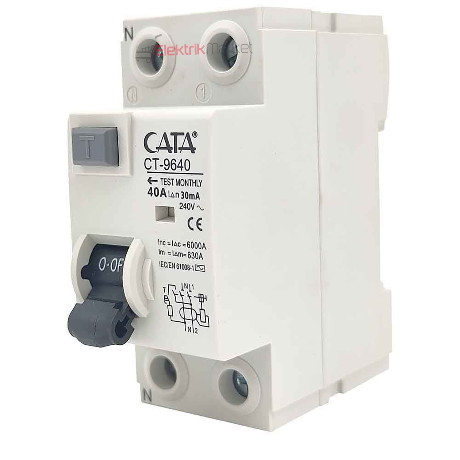 Cata  (30mA / 40AMP / Monofaze) Kaçak Akım Rölesi CT-9640