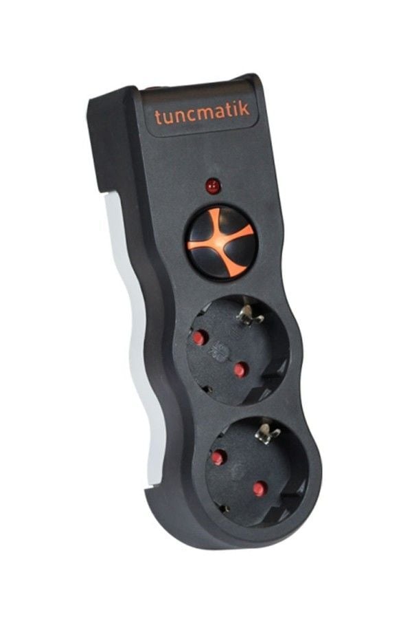 Tunçmatik İkili Siyah Powersurge Akım Korumalı Priz TSK5081 - TSK19022