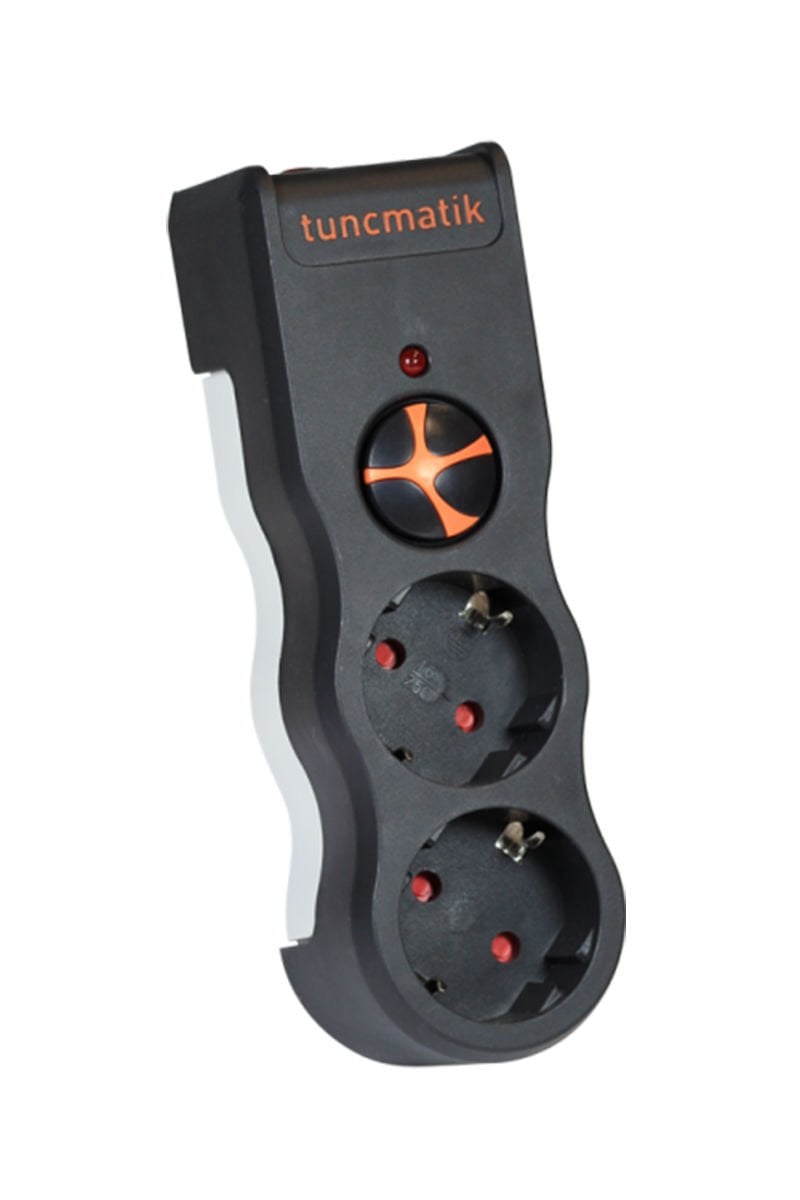 Tunçmatik İkili Siyah Powersurge Akım Korumalı Priz TSK5081 - TSK19022