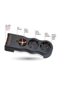 Tunçmatik İkili Siyah Powersurge Akım Korumalı Priz TSK5081 - TSK19022