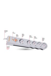 Tunçmatik 5lı 1050 J Beyaz 1.5m Powersurge Akım Korumalı Priz TSK6134