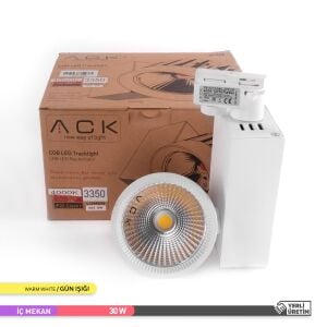 ACK 40W 4000K Naturel Beyaz COB LED Ray Armatür Beyaz AD30-14710
