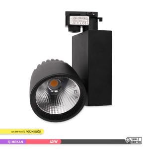 ACK 40W 3000K COB LED Ray Armatür Siyah AD30-14701