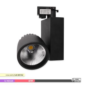 ACK 40W 4000K Naturel Beyaz COB LED Ray Armatür Siyah AD30-14711