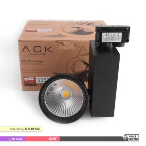 ACK 40W 4000K Naturel Beyaz COB LED Ray Armatür Siyah AD30-14711