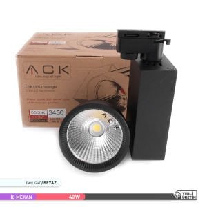 ACK 40W 6500K COB LED Ray Armatür Siyah AD30-14731