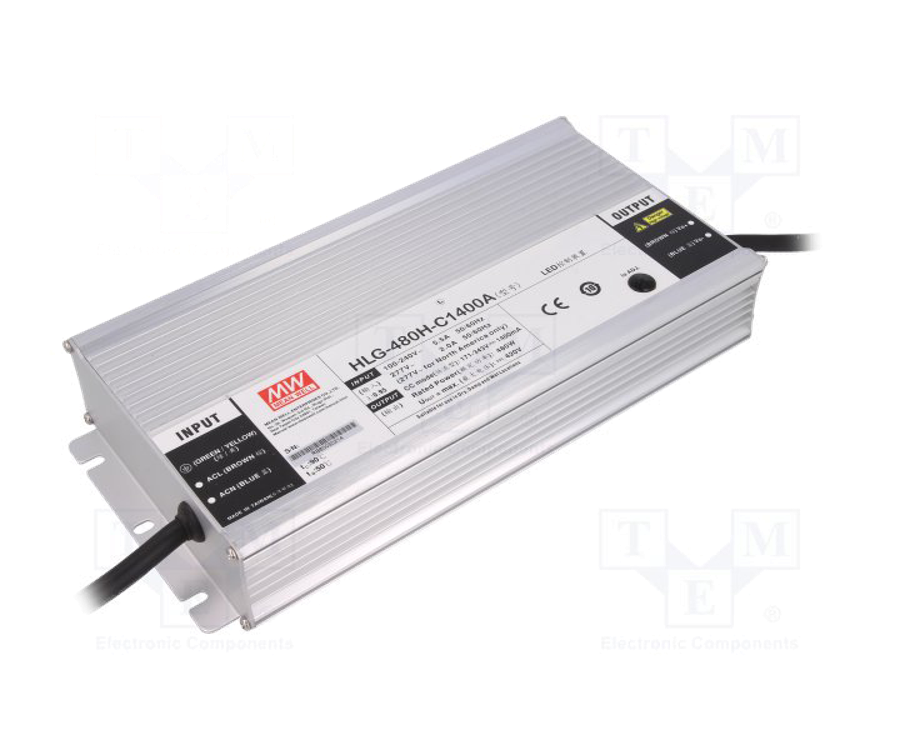 MEANWELL- HLG-480H-C1400A  Led Sürücü - Güç kaynağı