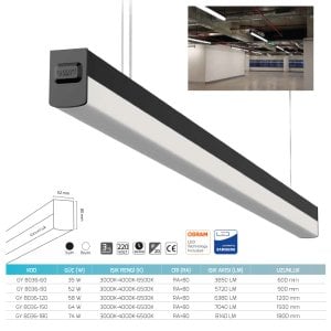 Goya 58W 120 cm Sıva Üstü Lineer Armatür GY 8036-120