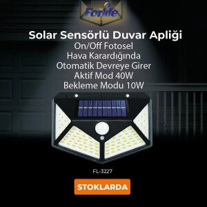 Forlife 40W 6500K Sensörlü Duvar Apliği FL-3227