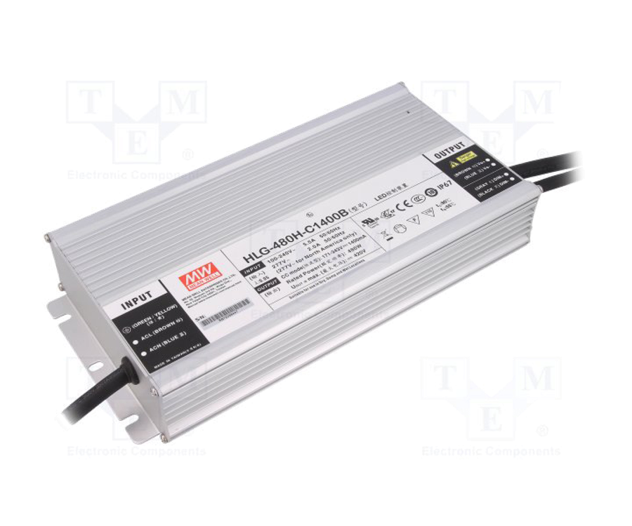 MEANWELL- HLG-480H-C1400B  Led Sürücü - Güç kaynağı