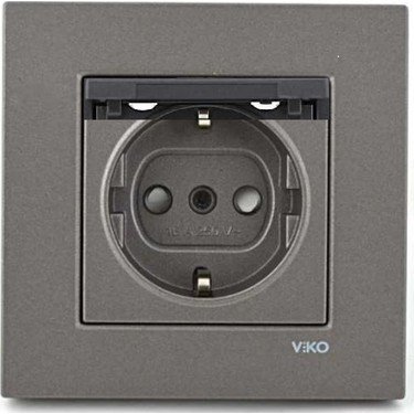 Viko Artline Novella Kapaklı Topraklı Priz ( Çerçeve Hariç ) Bronz
