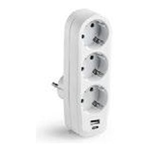 Famatel TT Üçlü Adaptör USB-A & USB-C Çıkışlı 5V 3.4A 16A 250V Beyaz 1323