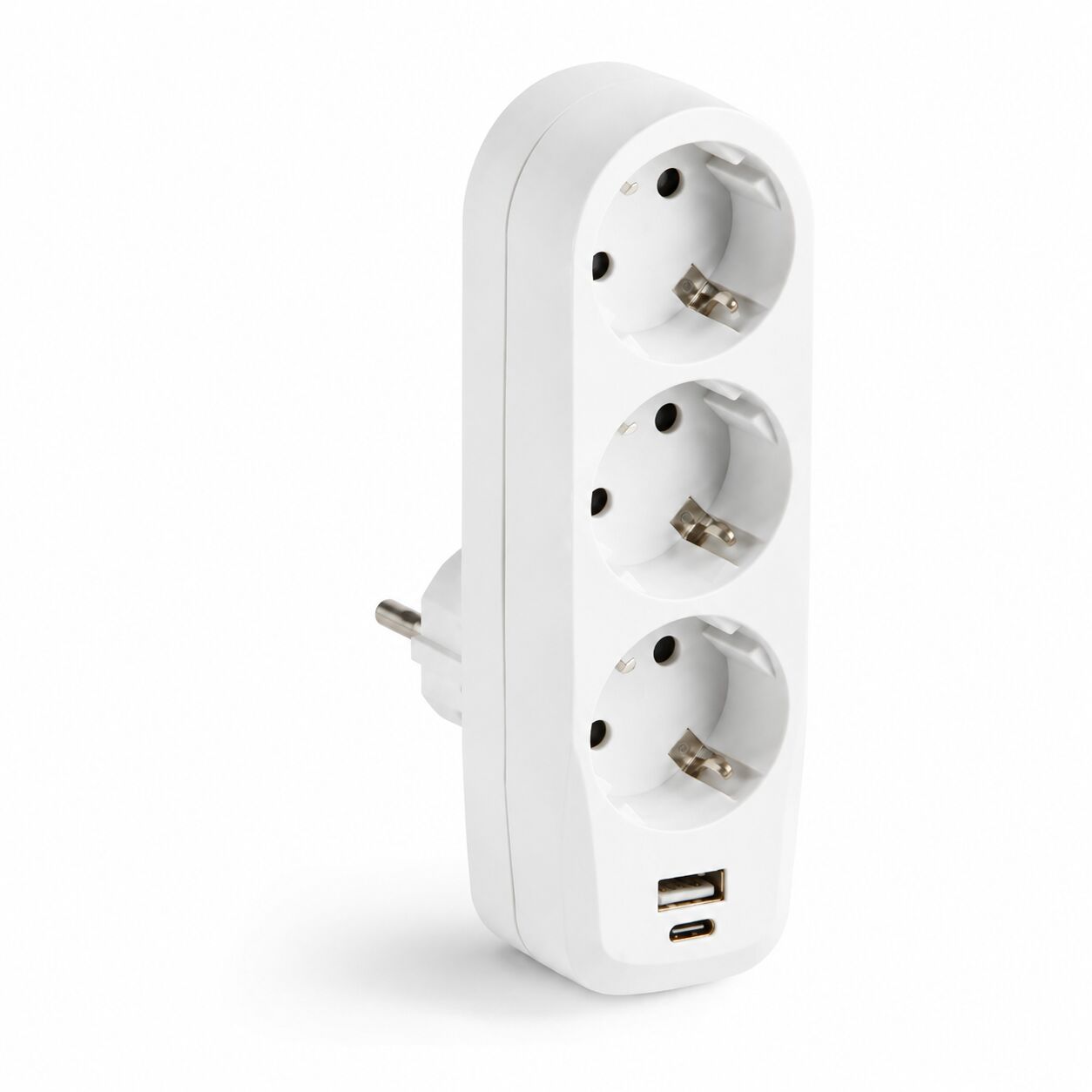 Famatel TT Üçlü Adaptör USB-A & USB-C Çıkışlı 5V 3.4A 16A 250V Beyaz 1323