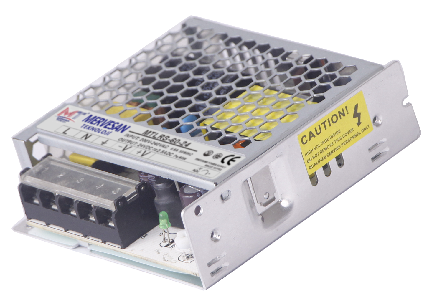 Mervesan 24W 24 V 1.5A Metal Kasalı İç Mekan AC/DC (SMPS) Adaptör MTLRS-36-24