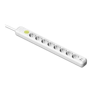 Famatel Sekizli Topraklı Anahtarlı Grup Priz USB-A & USB-C 16A 250V 1,5 Metre 3x1,5mm² Kablolu Beyaz 2639