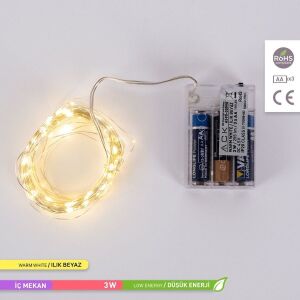 ACK 10mt Pilli LED Süsleme Işığı 3000K AS90-00990