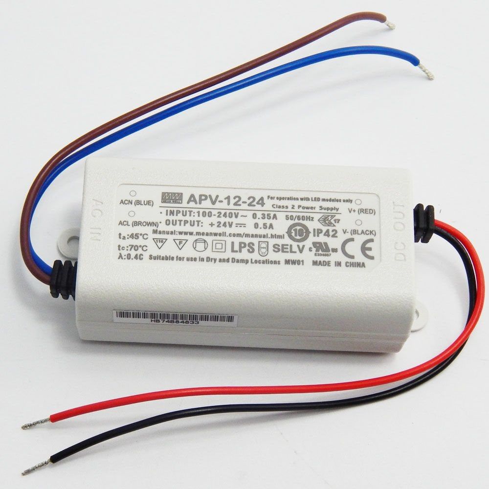 MEANWELL- APV-12-24 24Vdc 0.5Amp  Led Sürücü - Güç kaynağı