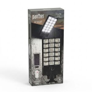 Panther 200W Solar LED Sokak Lambası 12000 Lümen Hareket Sensörlü Kumandalı 10000mAh PT-L258