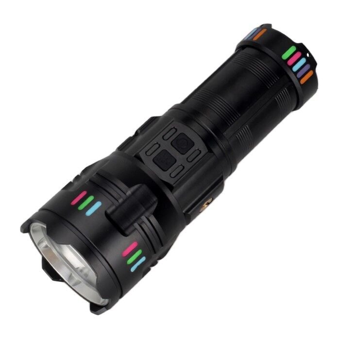 Panther 50W Lazer LED El Feneri 6000 Lümen USB Type-C Şarjlı Zoomlu 4x18650 Profesyonel PT-4117