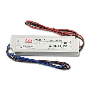 MEANWELL- LPV-60-12 12VDC 5.0Amp IP67  Led Sürücü - Güç kaynağı