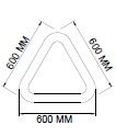 Darklight 80 30W 600 mm Radius Köşeli Üçgen Linear Düz Difüzör DL84 6060 30