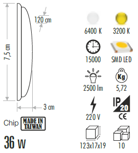 Cata 40W Ledli Bant Armatür 3200K Gün Işığı CT-2475