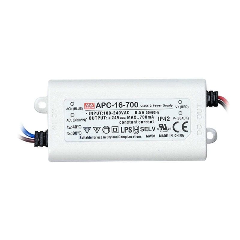 MEANWELL- APC-16-700 9~24Vdc 700mA IP30  Led Sürücü - Güç kaynağı