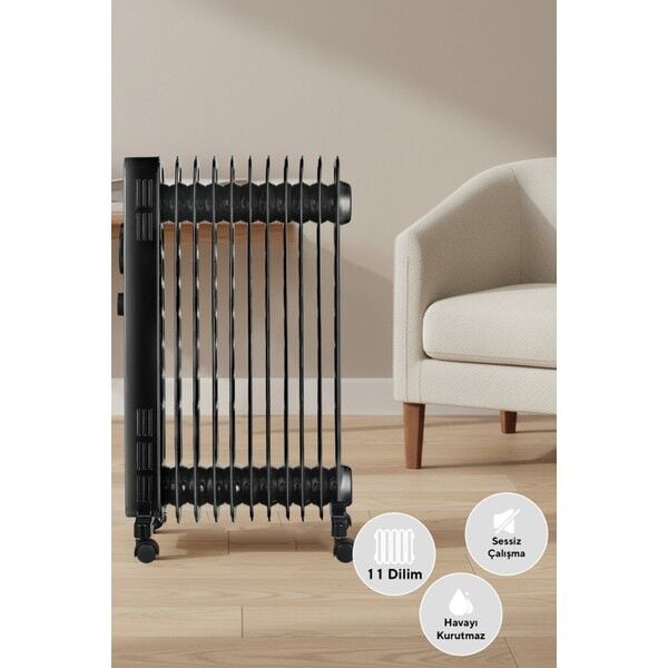 Kumtel 11 Dilim Siyah Radyatör 2300 W KUM-1230S