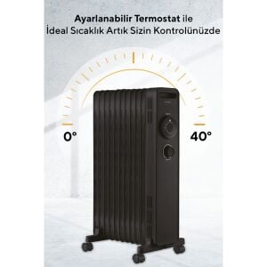 Kumtel 11 Dilim Siyah Radyatör 2300 W KUM-1230S