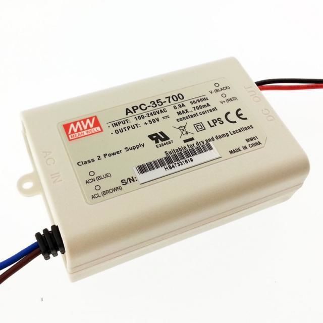 MEANWELL- APC-35-700 15~50Vdc 700mA IP42  Led Sürücü - Güç kaynağı