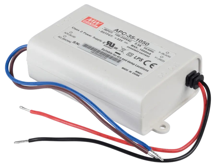 MEANWELL- APC-35-1050 11~33Vdc 1050mA IP42  Led Sürücü - Güç kaynağı