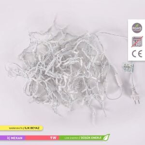 ACK Lüks Seri Yılbaşı Süsleri Dış Mekan LED Saçak Işık 3000K AS90-00200F Flashlı