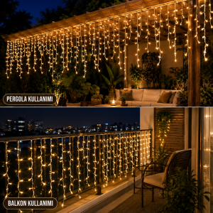Cata 2x1 Metre Eklenebilir Saçak Perde Süsleme Yılbaşı 3200K Gün Işığı Vitrin CT-8503