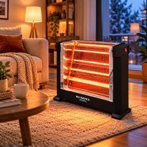 Kumtel Siyah Mini Şömine Isıtıcı 2200W