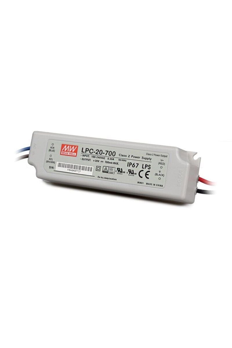 MEANWELL- LPC-20-700 3~30Vdc 700mA IP67  Led Sürücü - Güç kaynağı