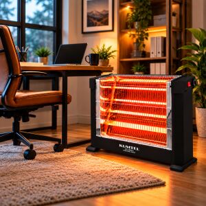 Kumtel Siyah Mini Şömine Isıtıcı 2200W