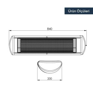 Kumtel Duvar Tipi Isıtıcı İnfrared 2500 Watt