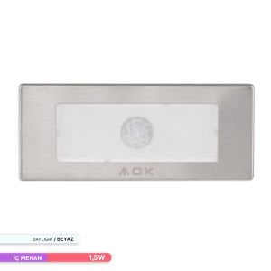 ACK Sensörlü LED 1,5W 6500K 12 cm x 5 cm x 5,37 cm Merdiven-Duvar Armatürü AH07-01034