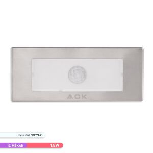 ACK Sensörlü LED 1,5W 6500K 12 cm x 5 cm x 5,37 cm Merdiven-Duvar Armatürü AH07-01034