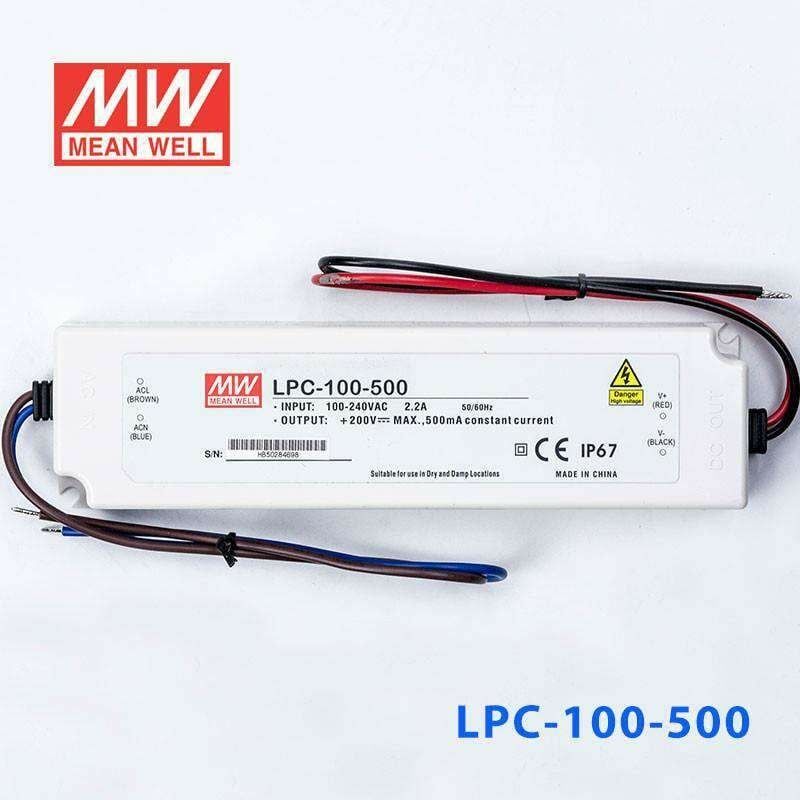 MEANWELL- LPC-100-500 100~200Vdc 500mA IP67  Led Sürücü - Güç kaynağı