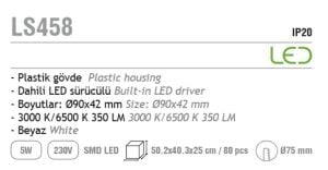 Jupiter 5W Hareketli Led Spot LS458 Beyaz Işık