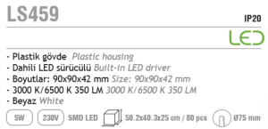Jupiter 5W Hareketli  Led Spot LS459 Beyaz Işık