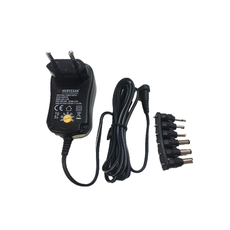 Mervesan 1A 12W Üniversal Tip Kademeli Ac/Dc Smps Adaptör MTU-12KM
