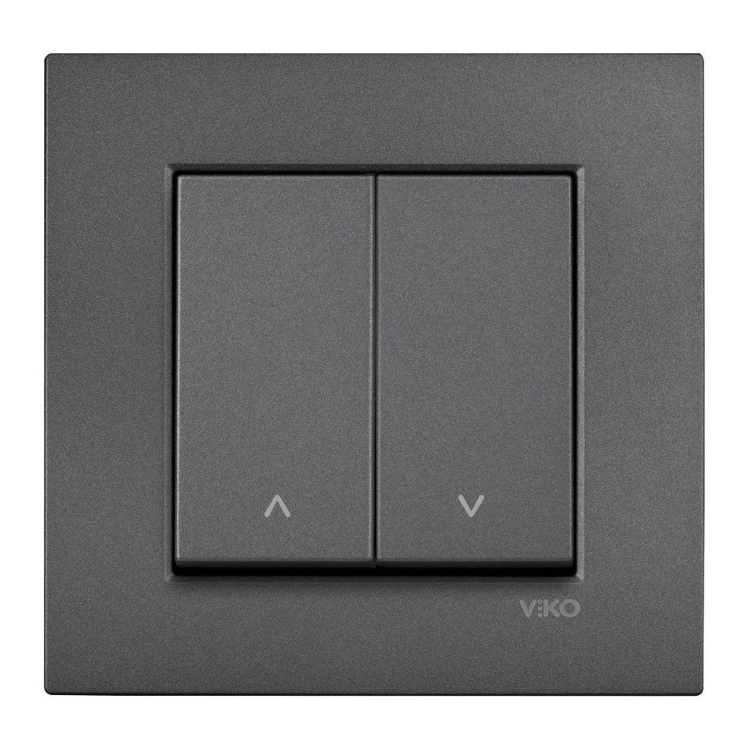 Viko Artline Novella / Trenda 2 Düğmeli Jaluzi Kumanda Anahtarı (Çerçeve Hariç) Füme